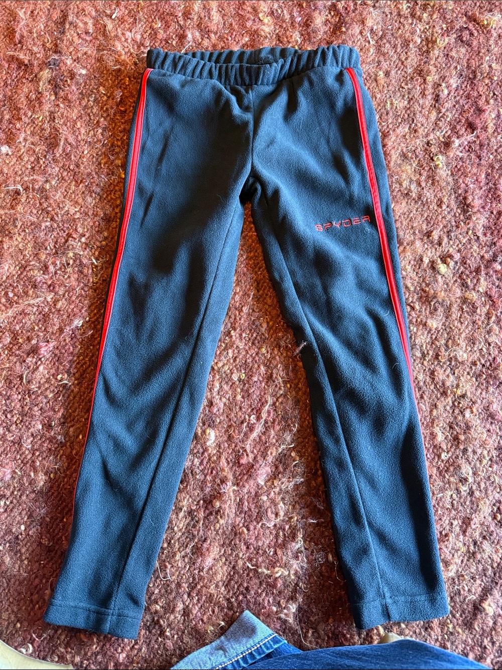 Spyder Black Fleece Pants with Red Trim
